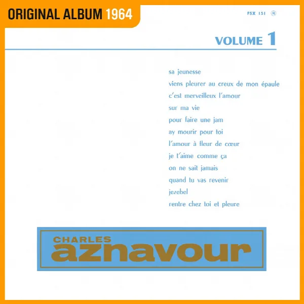 Pochette de Charles Aznavour Vol. 1 (Réenregistrement Columbia 1964)