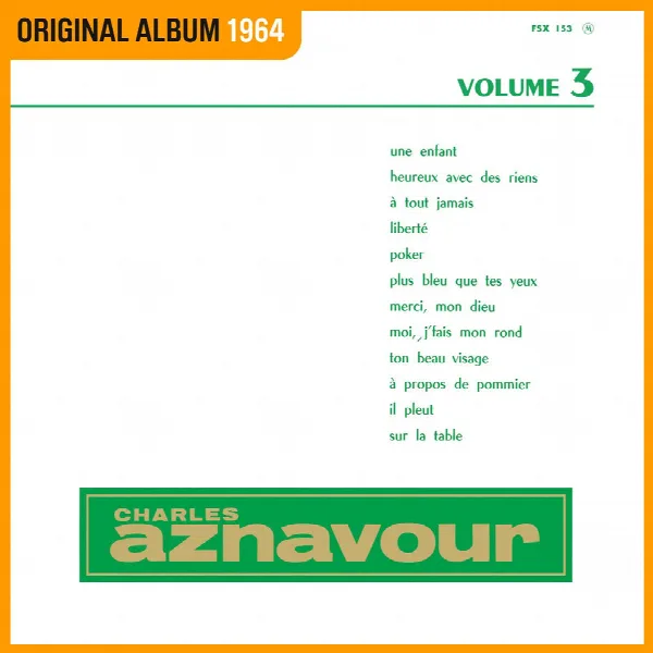 Pochette de Charles Aznavour Vol. 3 (Réenregistrement Columbia 1964)